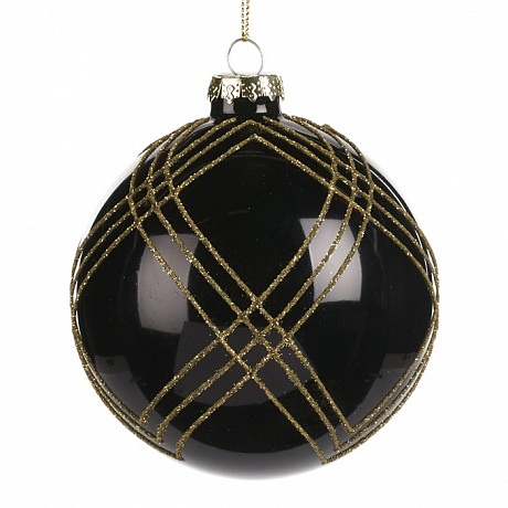 Елочное украшение "ШАР" чер/зол. 31454
