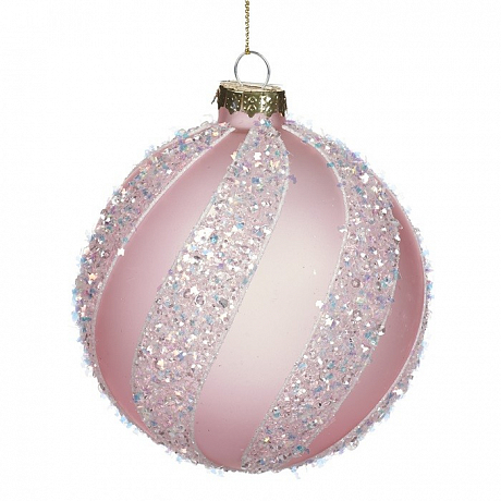 Елочное украшение "ШАР " роз/бел 31465
