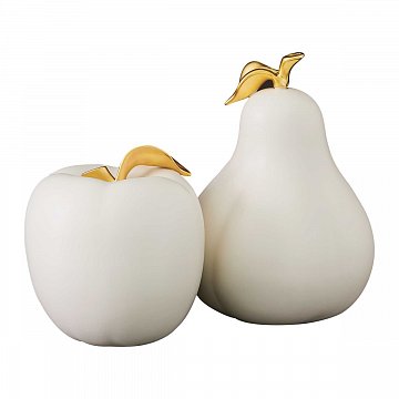 Apple and Pear Sculptures S/2